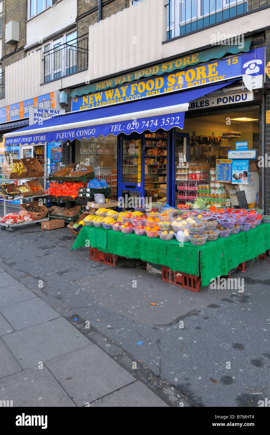 Grocery store Canning Town High Street London United Kingdom Stock