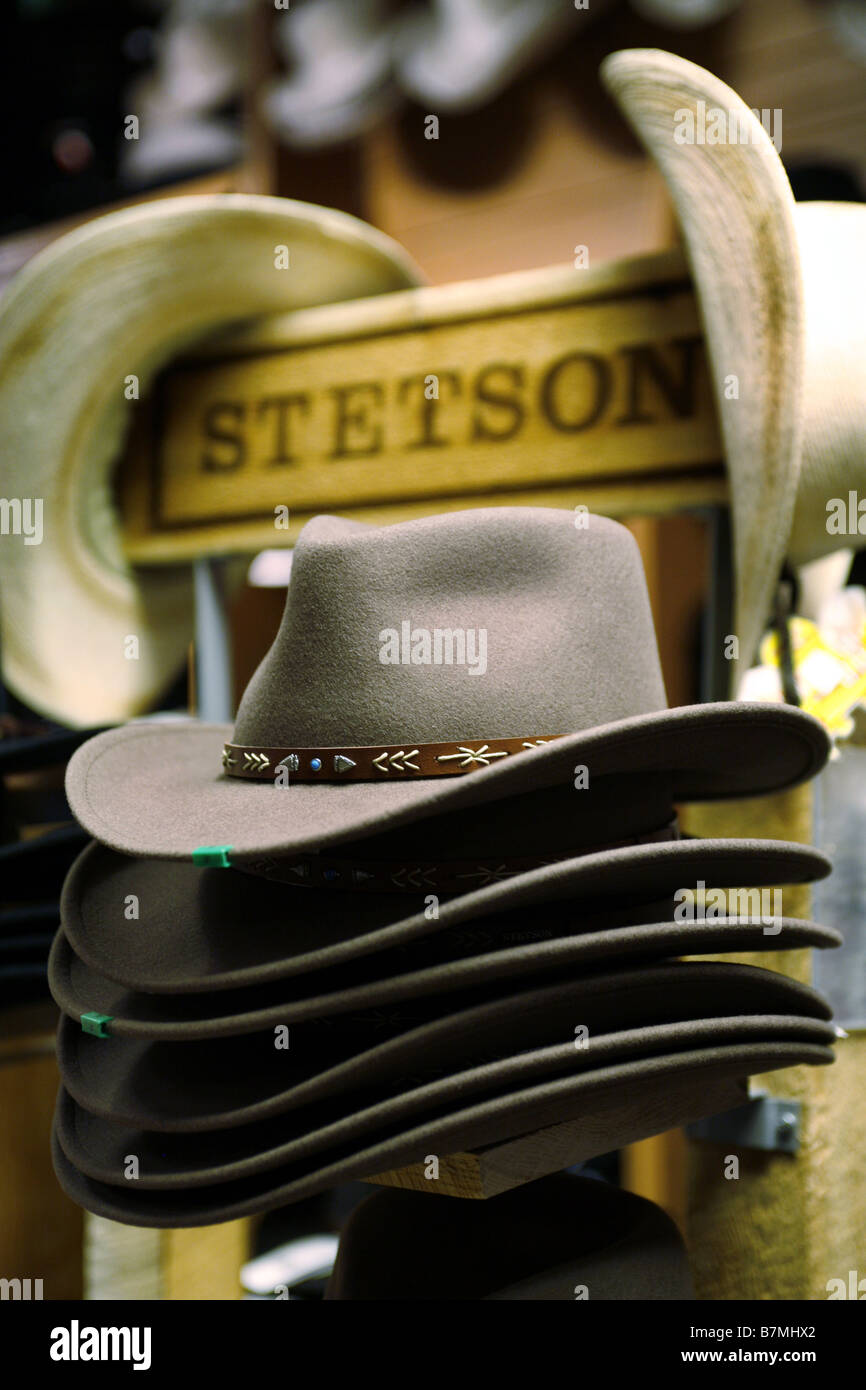 Stetson Cowboy Hats For Sale, Calgary, Alberta, Canada Stock Photo