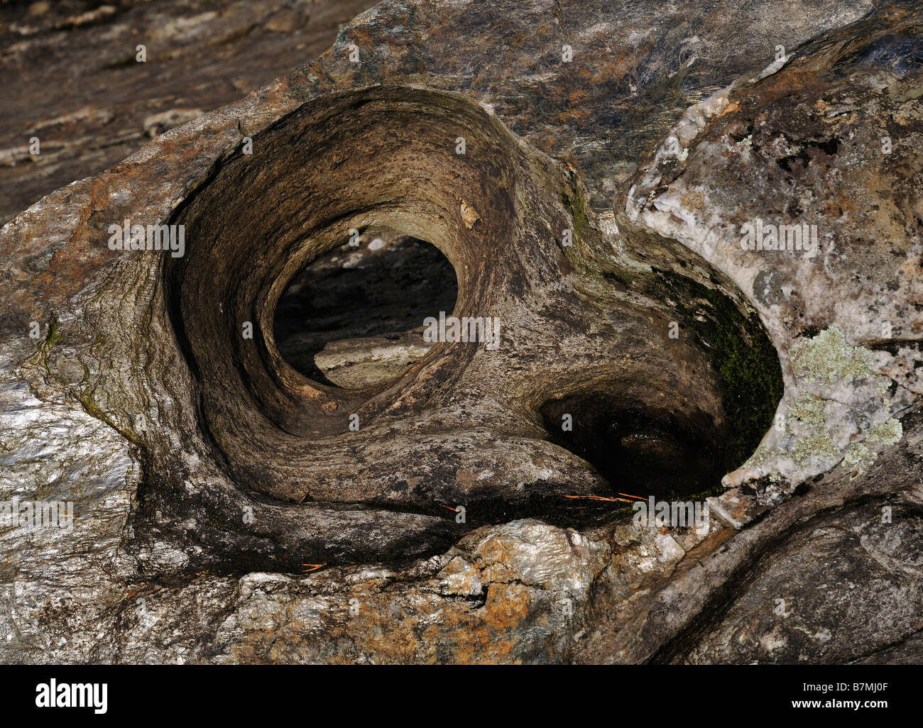 Unusual cup shaped rock formation created by rushing water Killin ...