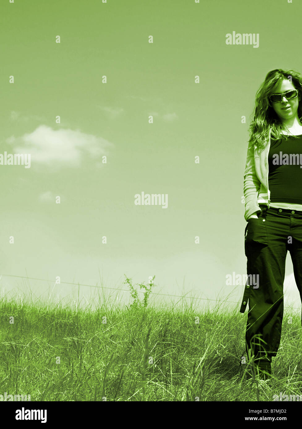 Girl on the meadow Stock Photo - Alamy