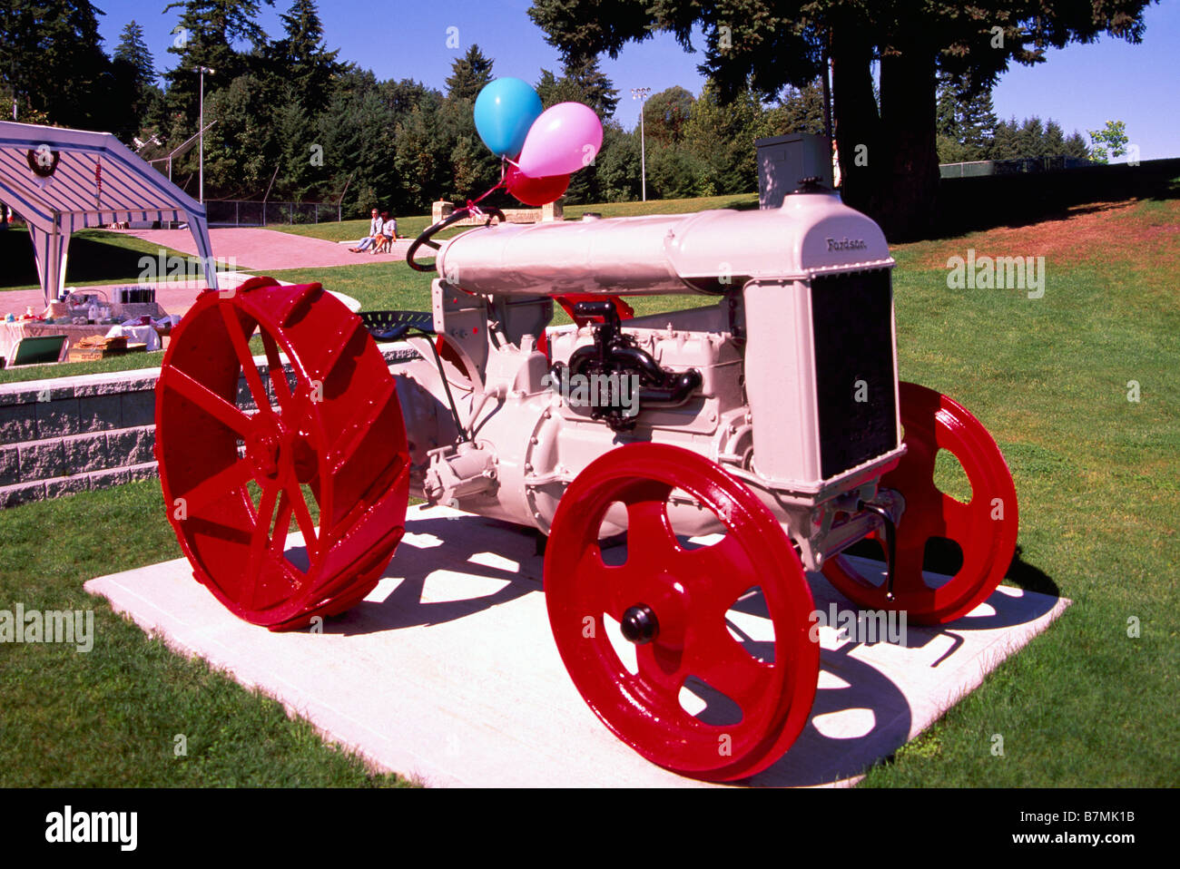 An Old Fordson Tractor on Display in a Park in Ladysmith on Vancouver