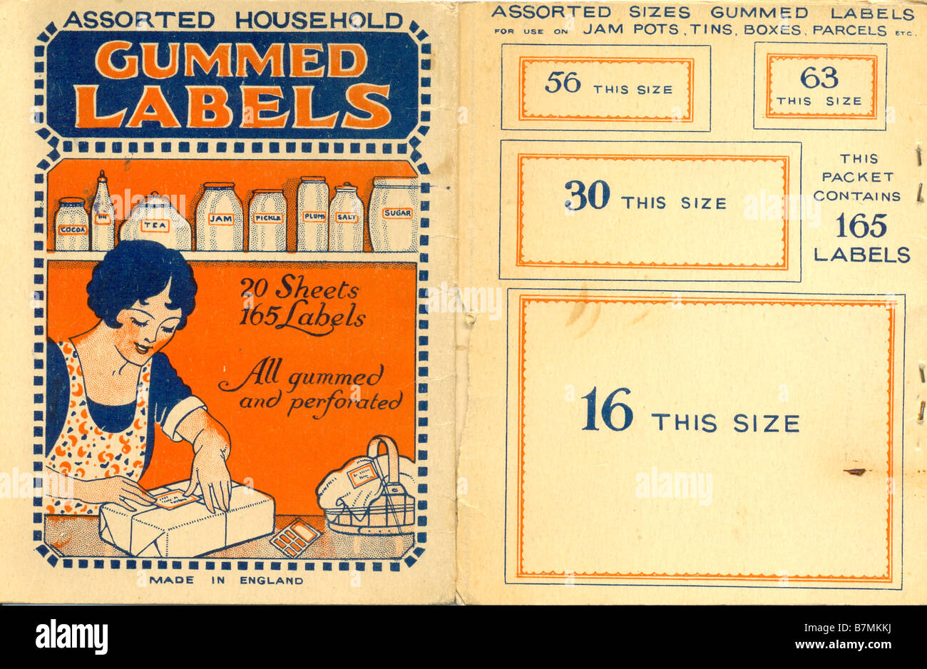 Booklet of Gummed Labels circa 1930 Stock Photo Alamy