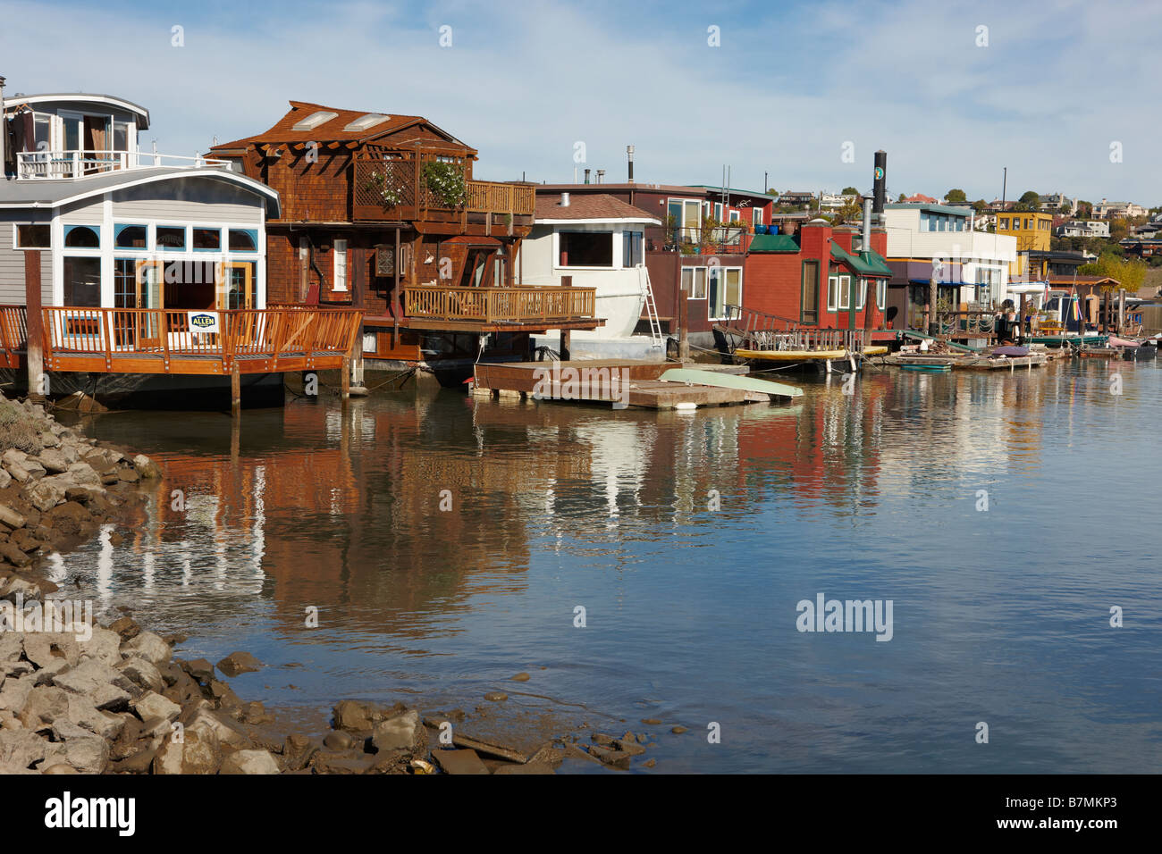 Floating houses in Sausalito near San Francisco. California, USA Stock Photo Alamy