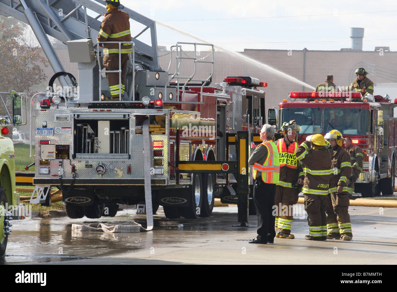 Firefighters respond to a serious industrial fire Stock Photo - Alamy