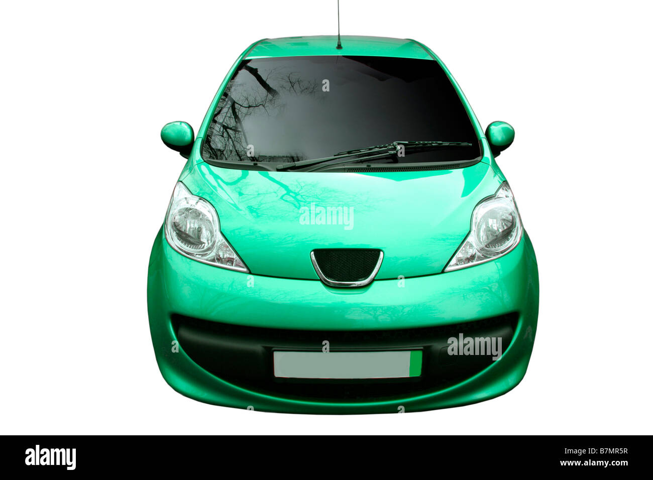 Car view from the front isolated on white Stock Photo Alamy