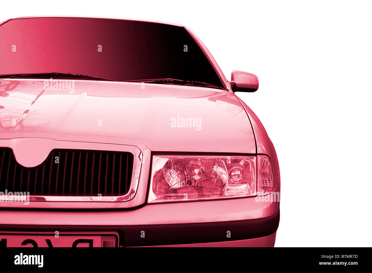 Car view from the front isolated on white Stock Photo Alamy