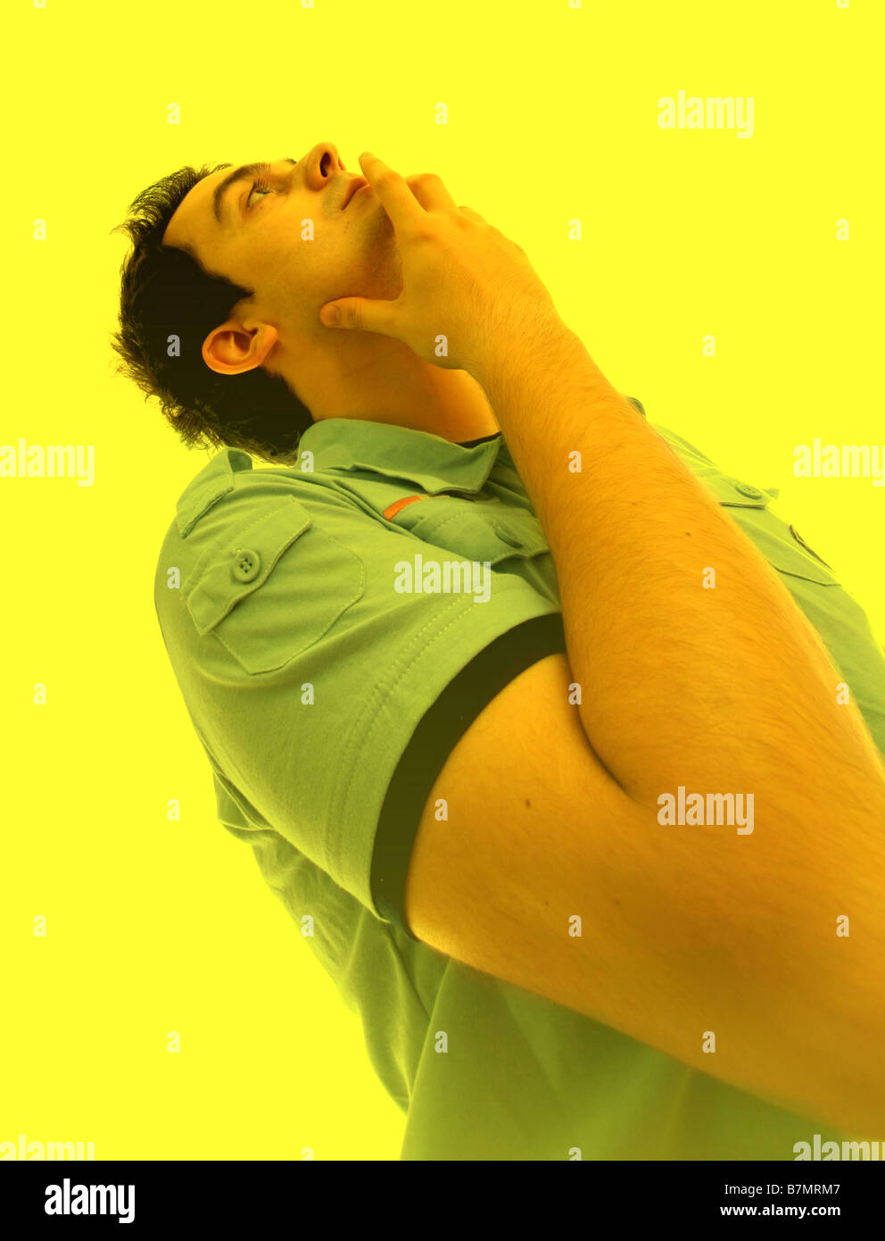 Man thinking isolated on white Stock Photo - Alamy