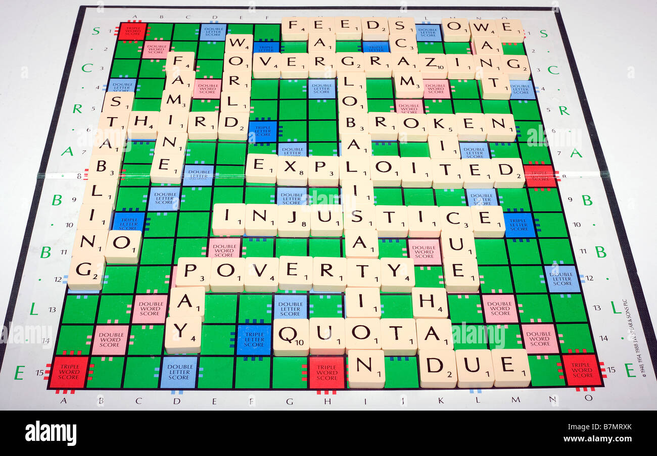 A crossword of words highlighting the problems and injustices faced by