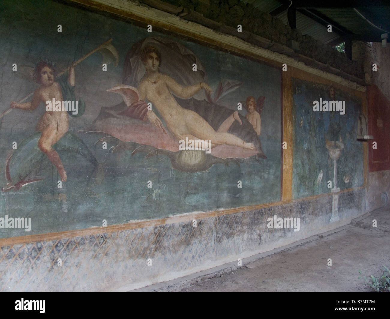 Venus Fresco in House of Venus, Ruins of Pompei, Campania, Italy, Europe World Heritage Site Stock Photo
