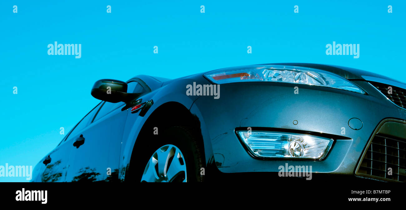 great car isolated on blue Stock Photo