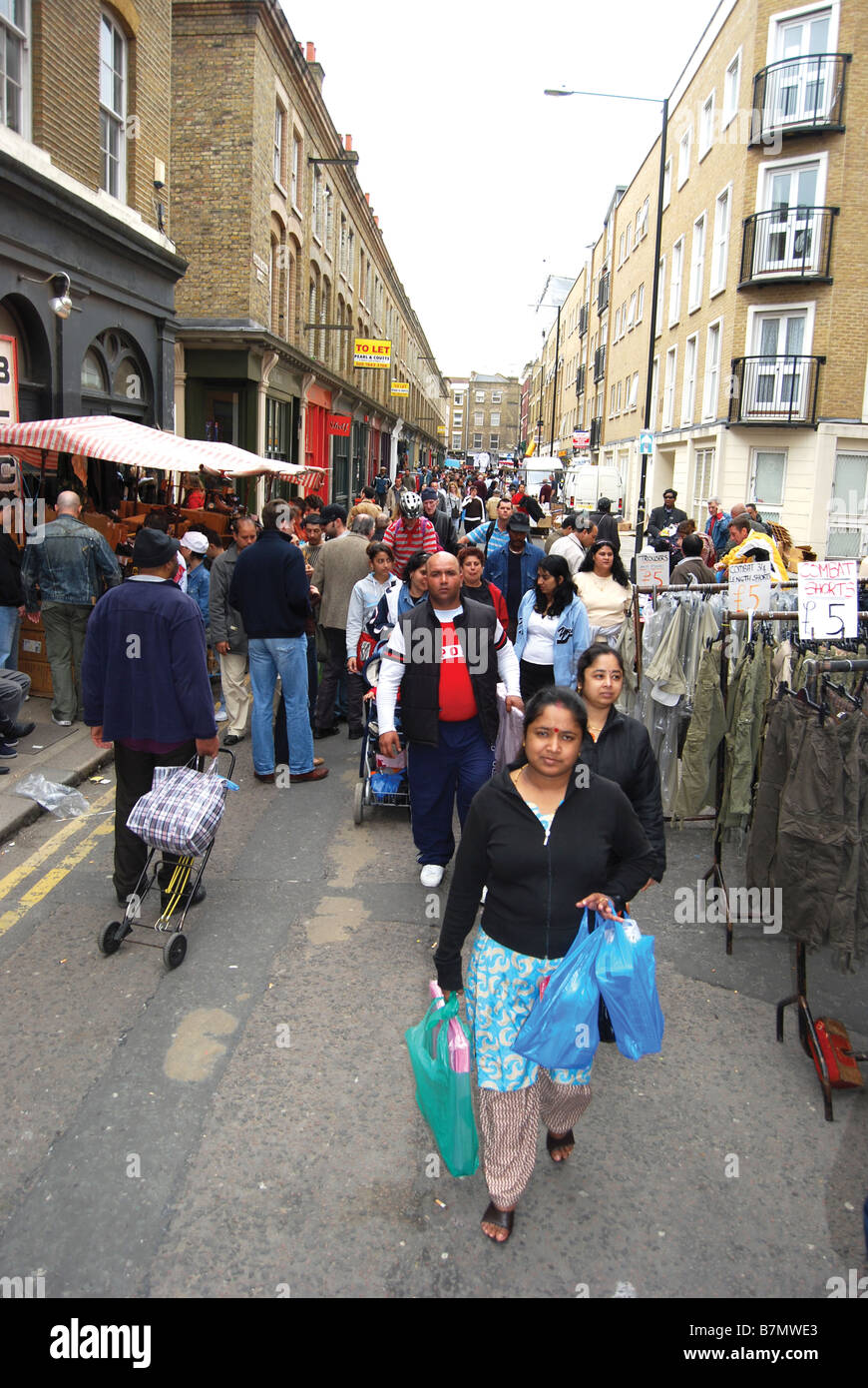 streetscene london brick lane market Stock Photo