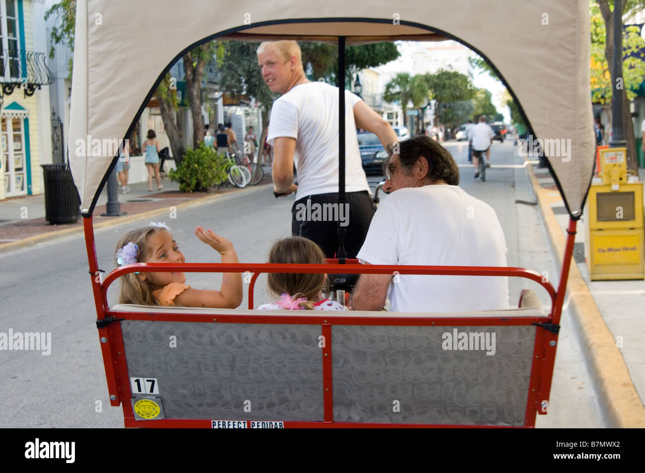 pedal cab in key west Stock Photo Alamy