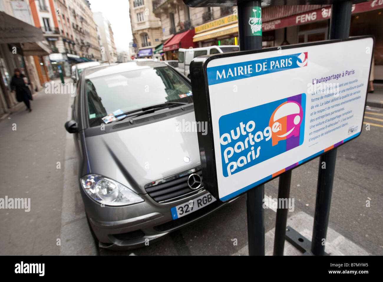 A Mobizen Mercedes Class A car parked in Paris France 29 January 2009 ...
