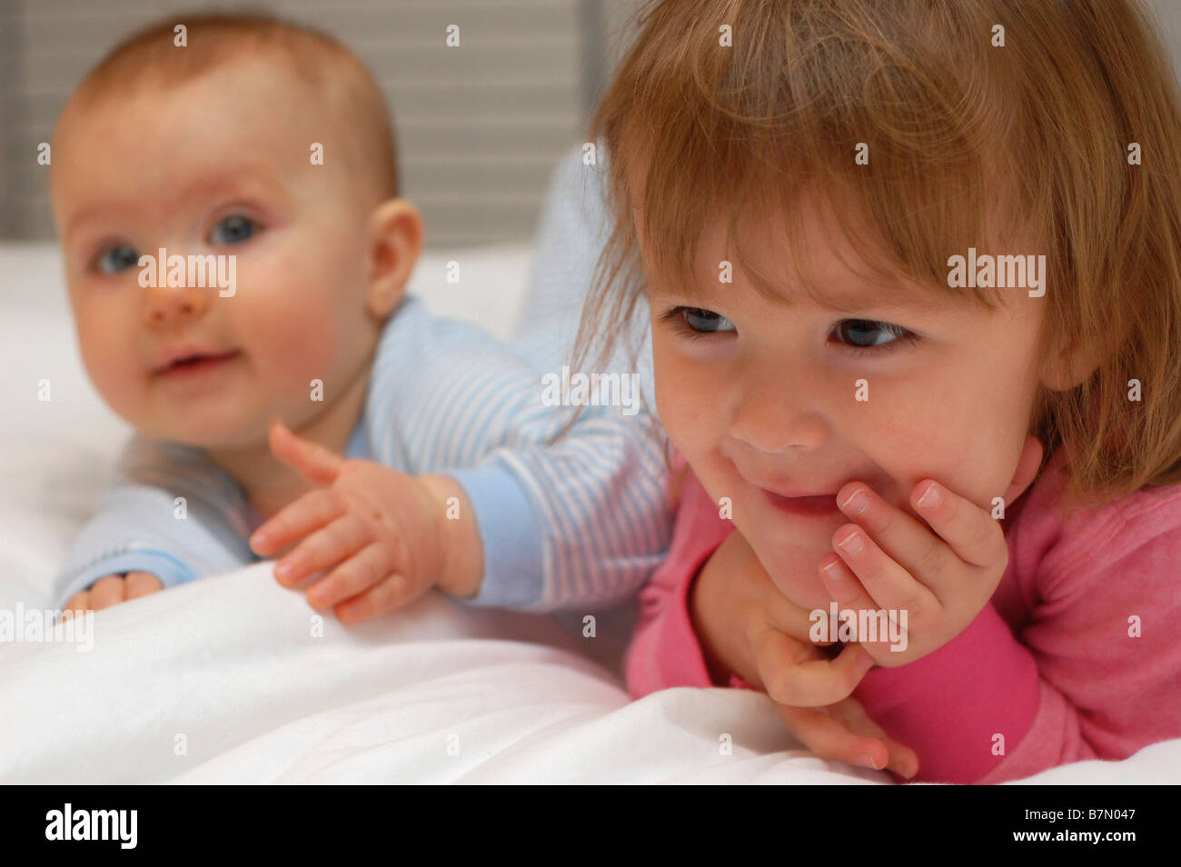 Two Sibling Children Playing Stock Photo - Alamy