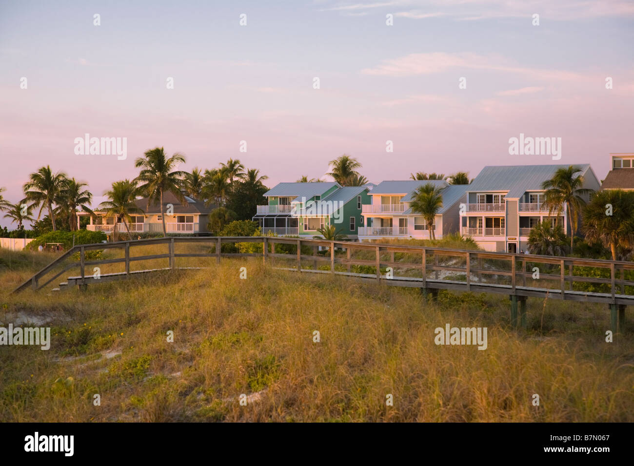 Houses at dusk on Gasparilla Island in Florida Stock Photo Alamy
