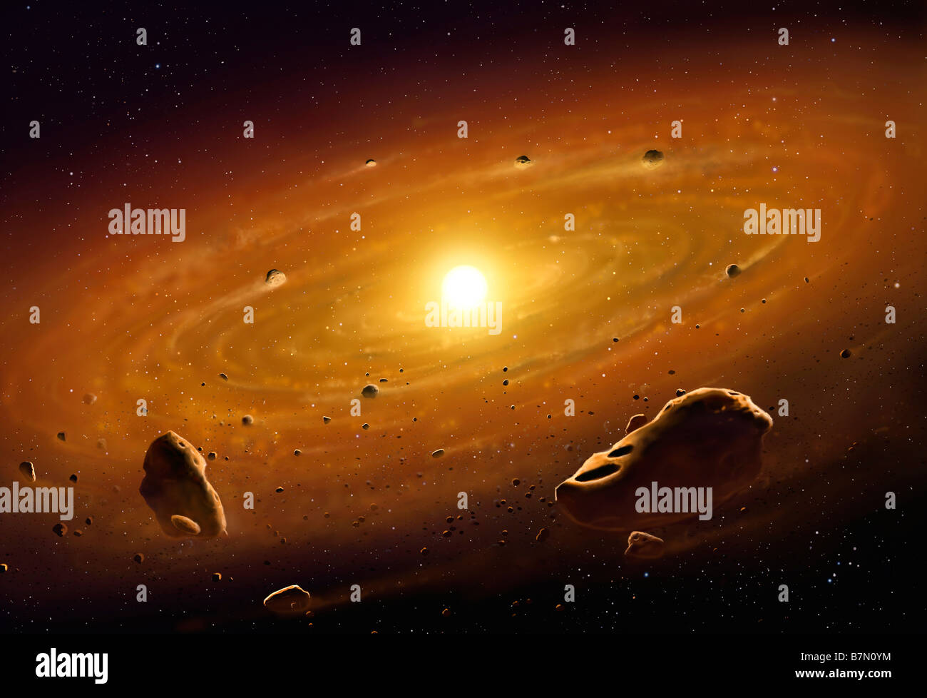 An Artwork Of The Solar System At An Early Stage Of
