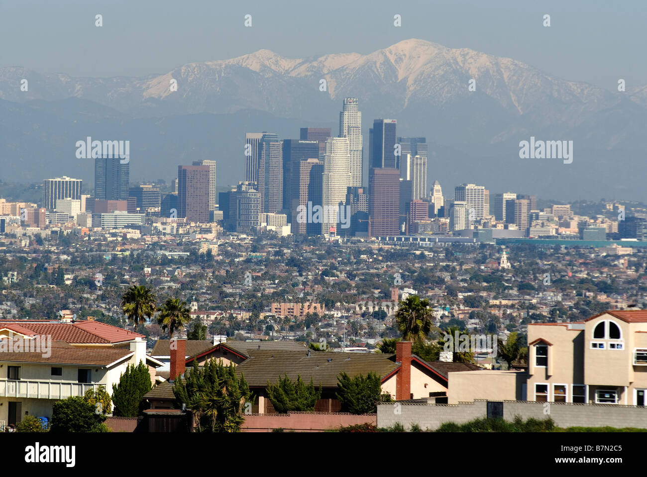 Los Angeles with the San Bernardino Mountains behind California USA Stock  Photo - Alamy