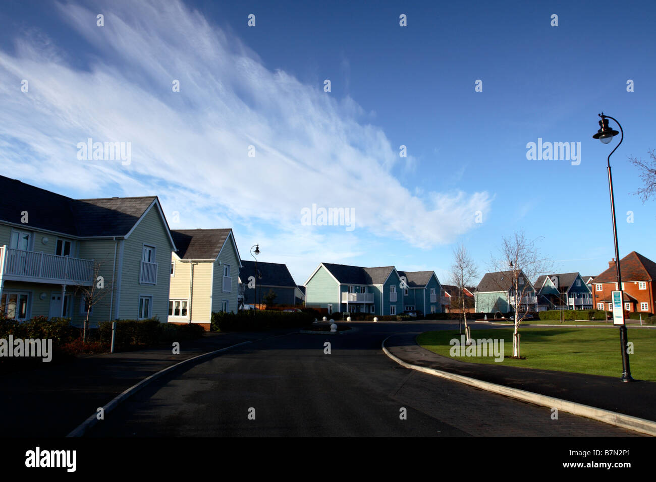 New housing development, Leybourne Lakes, Kent, England, UK Stock Photo