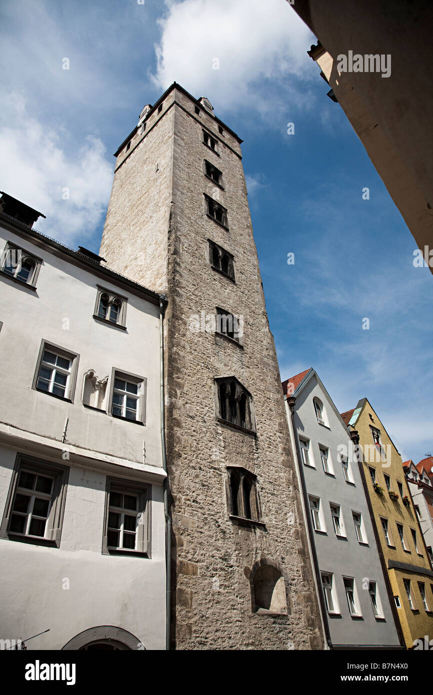 Golden tower old town regensburg hi-res stock photography and images ...