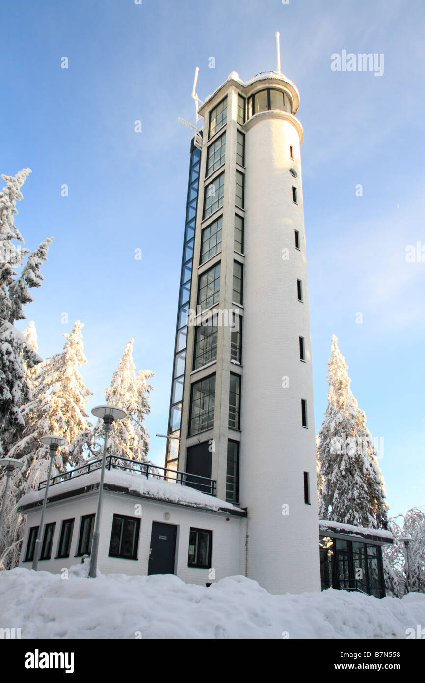Watch tower on Suur munamägi hill in Haanja, Estonia. Stock Photo