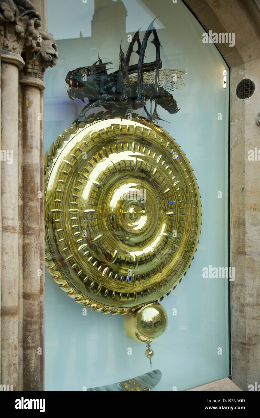 Time eating clock, created by Dr John Taylor, at Corpus Christi College