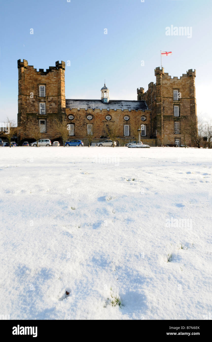 A snow covered Lumley Castle, ChesterleStreet,County Durham, England