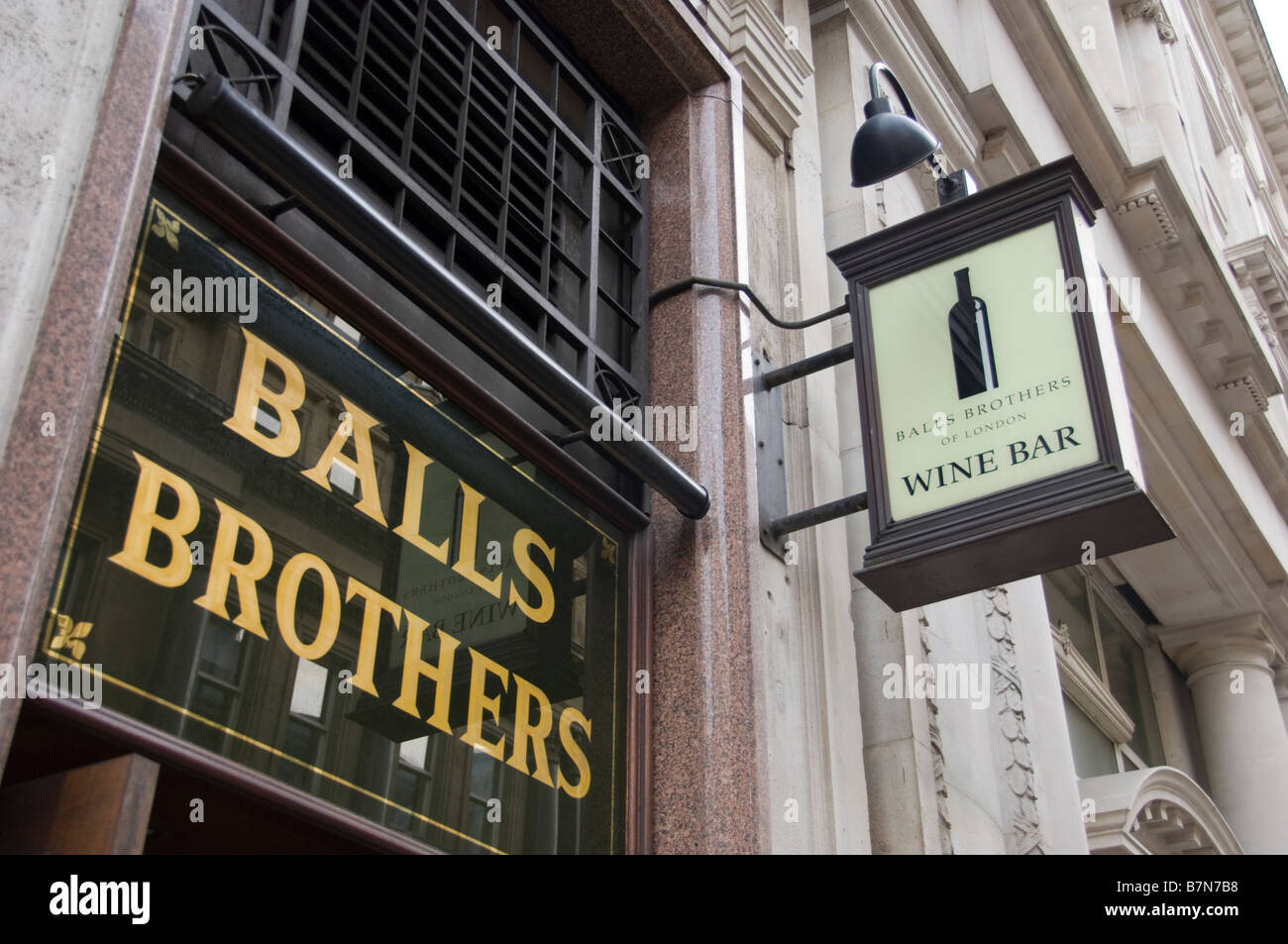 Balls Brothers Wine Bar Sign, London Stock Photo Alamy