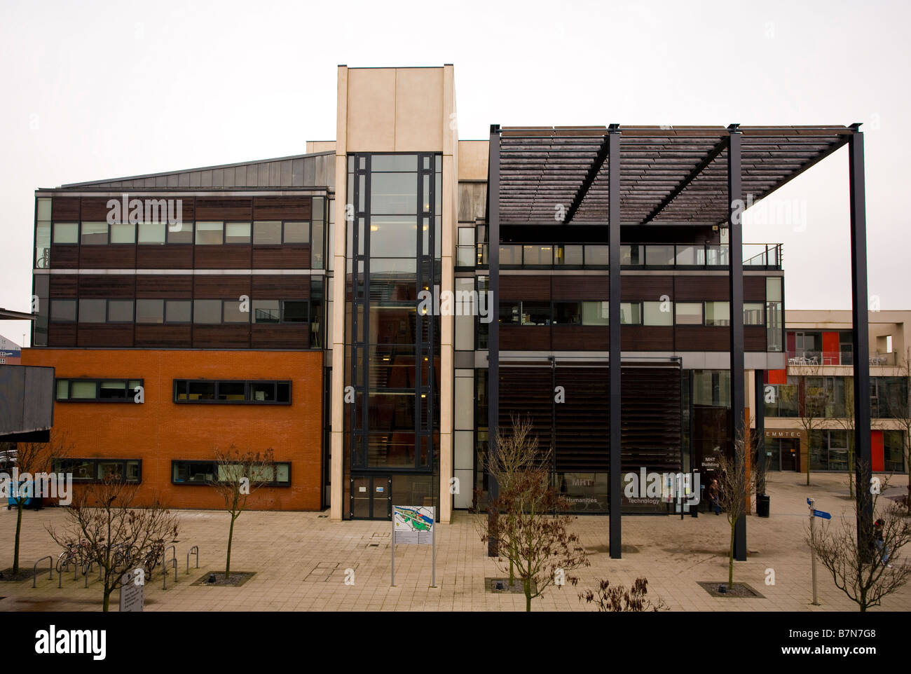Modern and Contemporary building of the University of Lincoln, Brayford Pool Campus. Stock Photo
