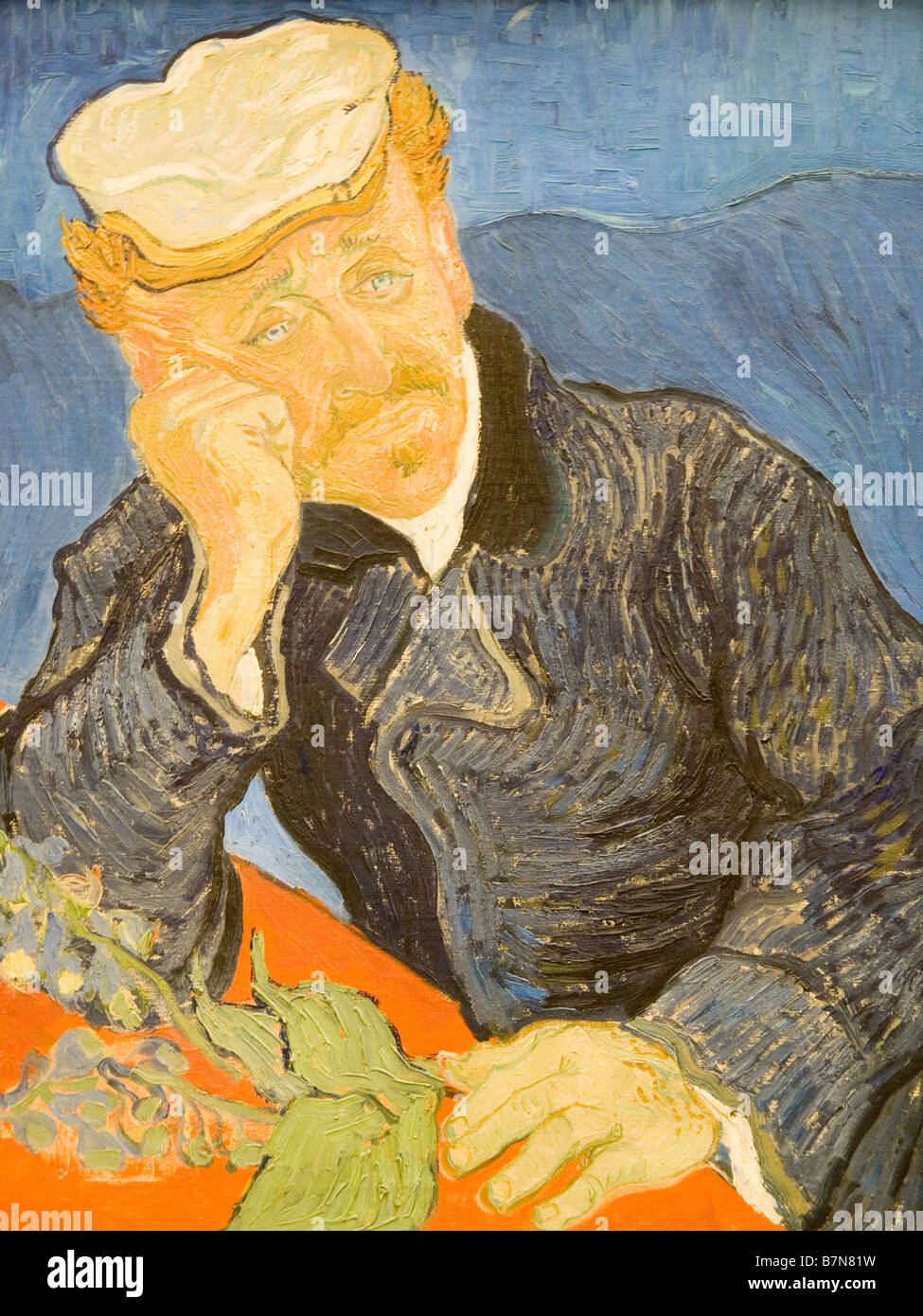 Dr Paul Gachet (1890), a painting by Vincent van Gogh in the Musee D'Orsay,  Paris France Europe EU Stock Photo - Alamy