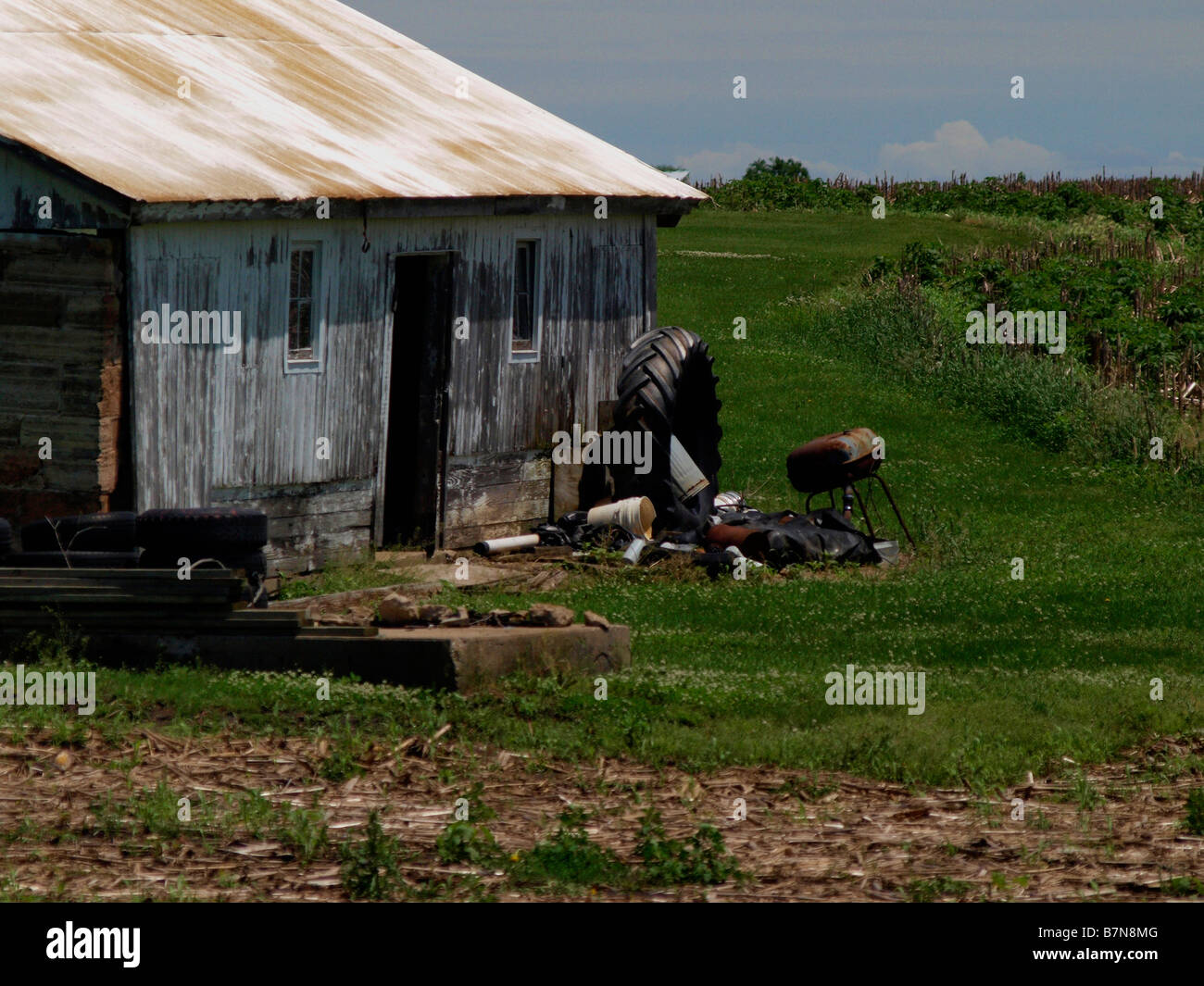 Rural sights as seen from Interstate 80 in middle America. Stock Photo