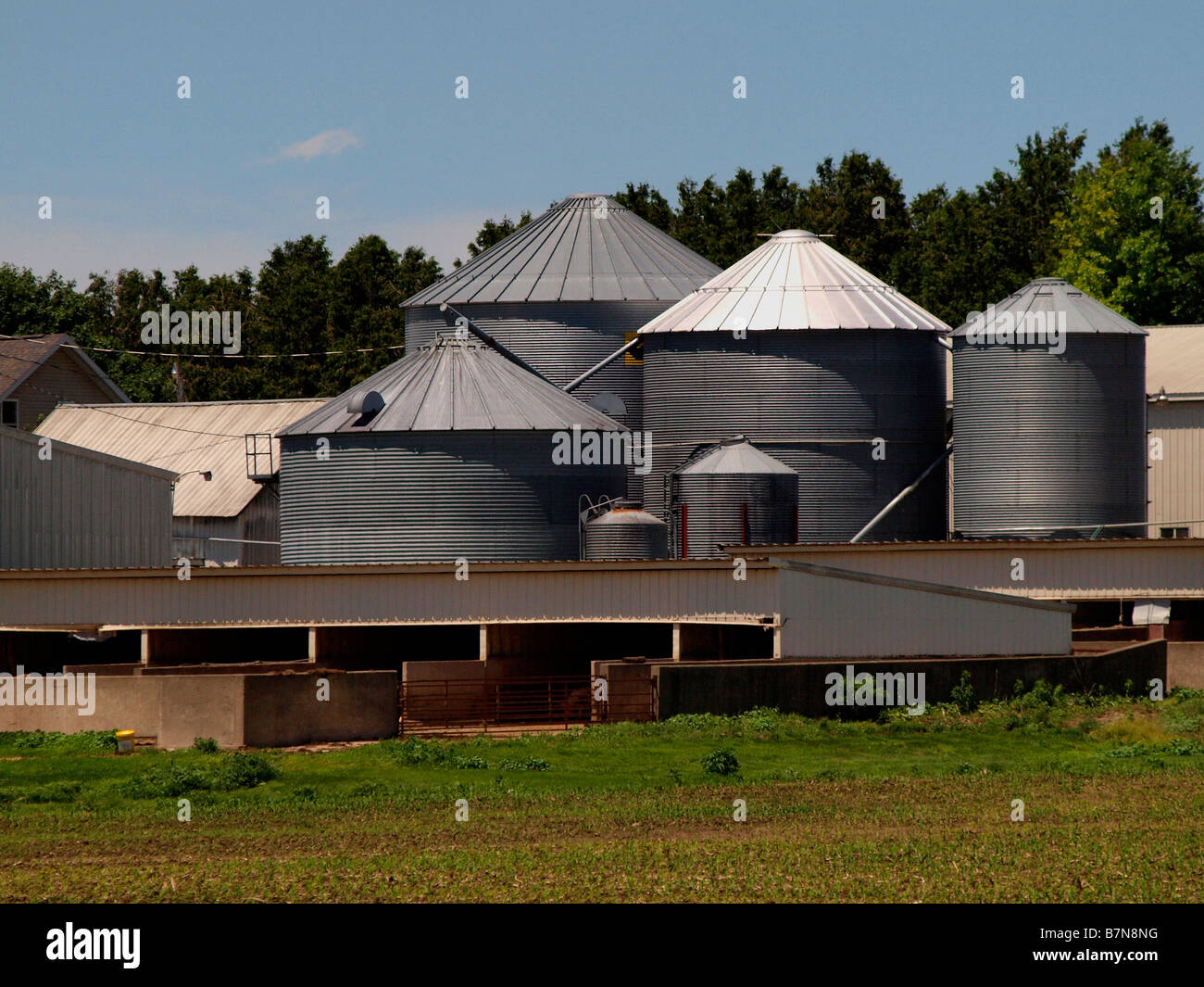 Rural sights as seen from Interstate 80 in middle America. Stock Photo