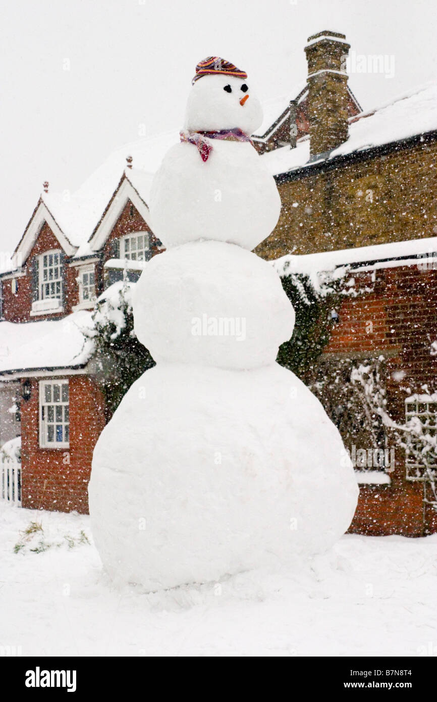 Large snowman, Chislehurst, Kent, England, United Kingdom Stock Photo