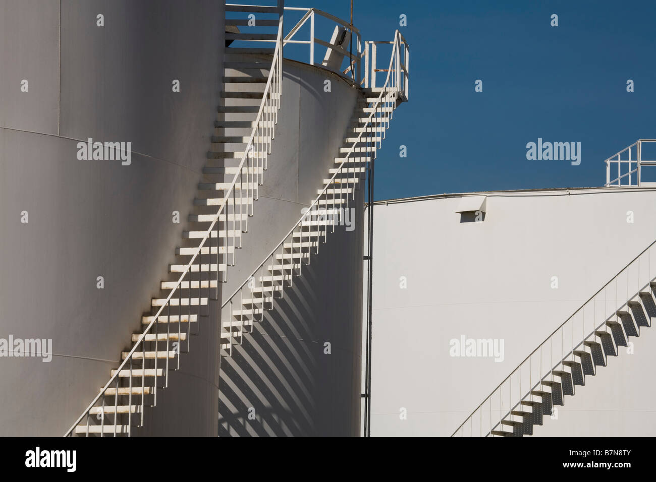 Storage Tanks with shadows San Pedro Los Angeles County California