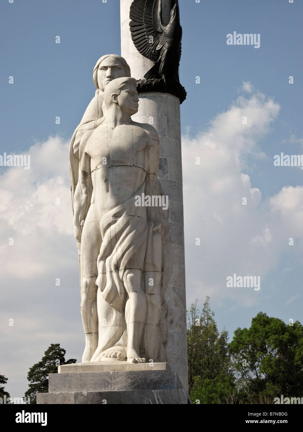 close view of the Ninos Heroes monument in Chapultepec Park, Mexico City DF Stock Photo