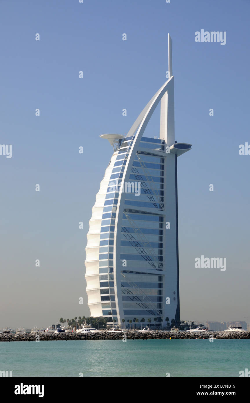Hotel Burj Al Arab in Dubai Stock Photo