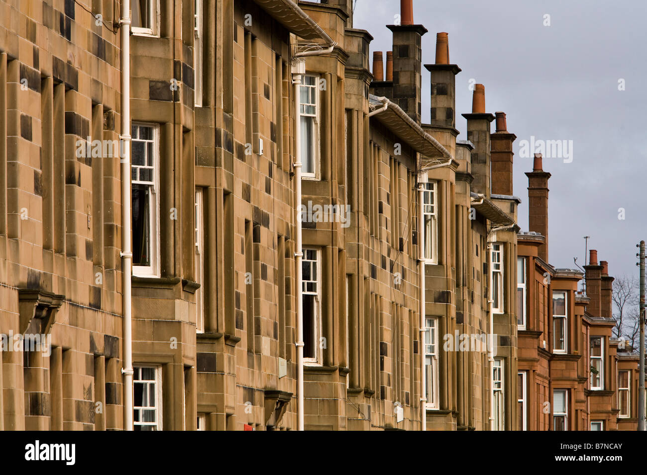 A tenement (apartment) block in Glasgow. Tenements are a traditional