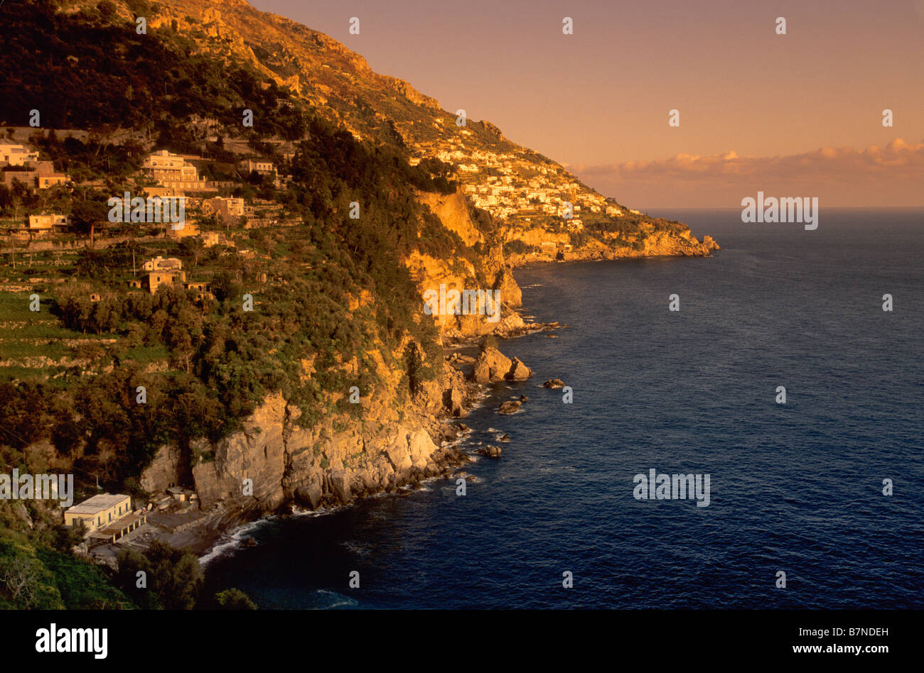 Amalfi Coast over Gulf of Salerno near Praiano Campania region Italy Stock Photo