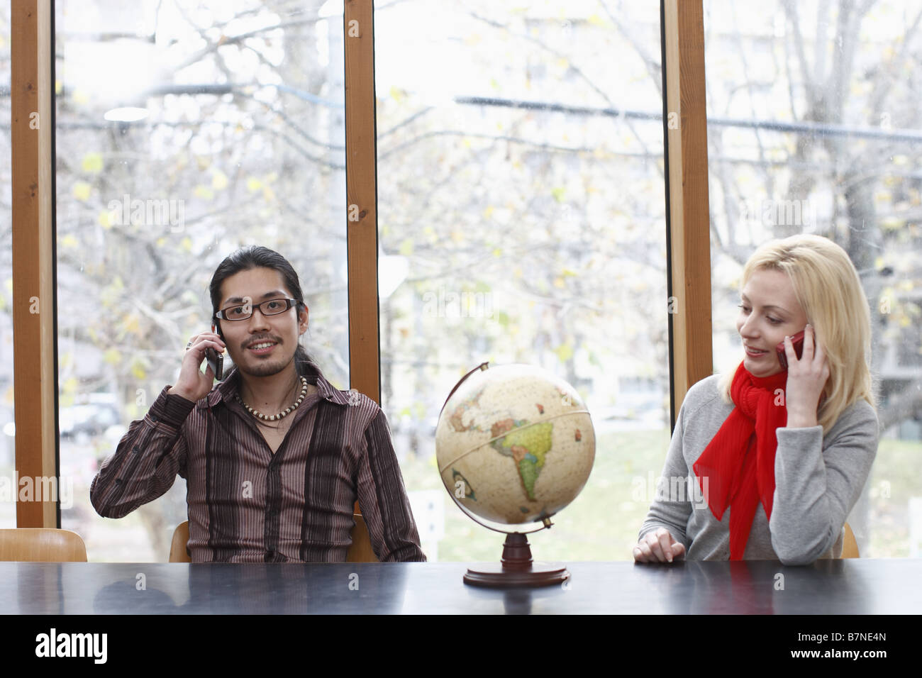 Using cell phone Stock Photo