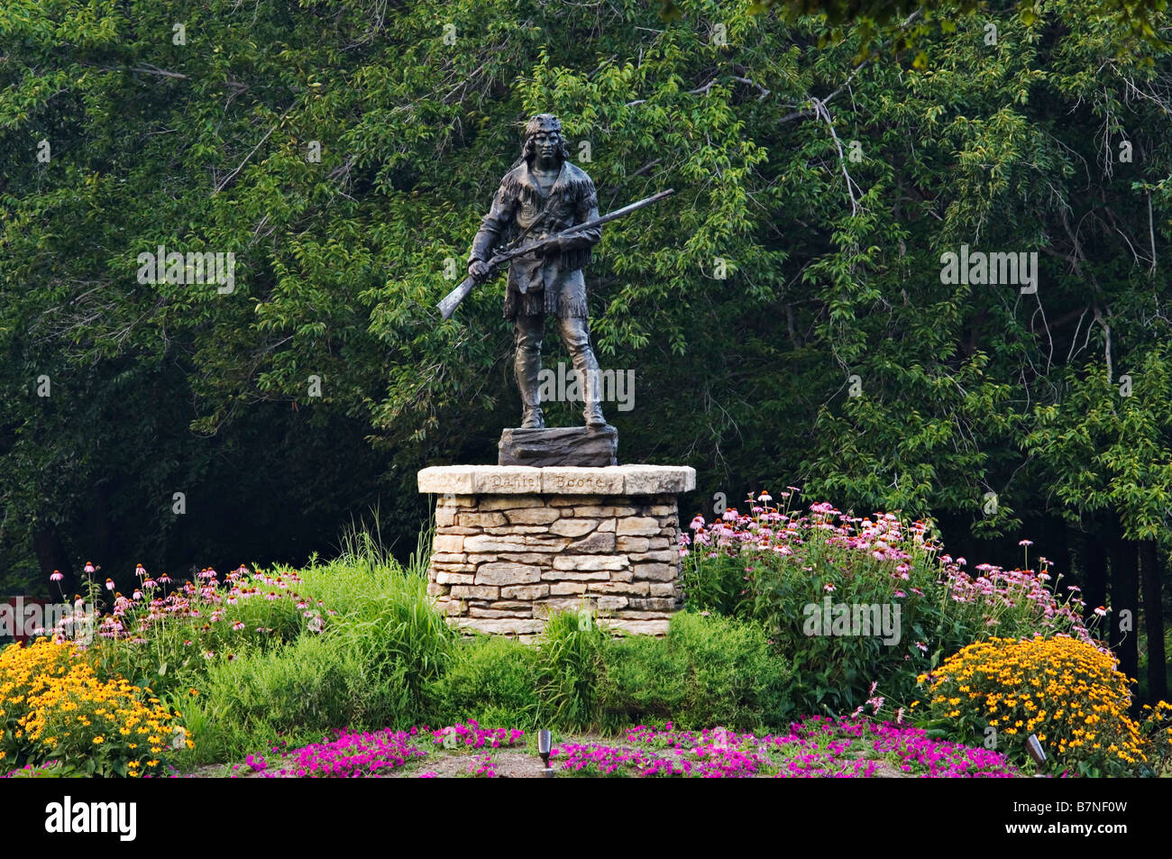 Bronze Statue of Daniel Boone Louisville Kentucky Stock Photo