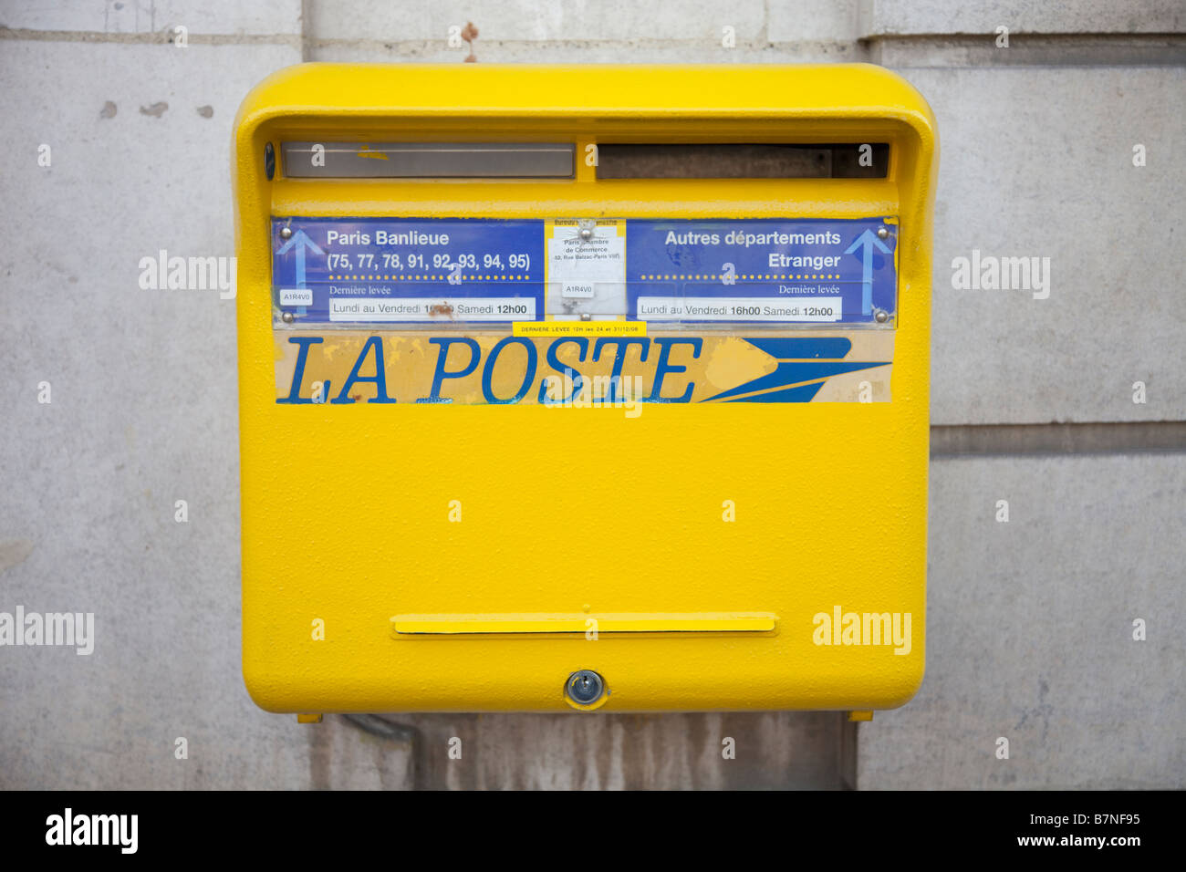 Yellow French Post Box La Poste Stock Photo Alamy