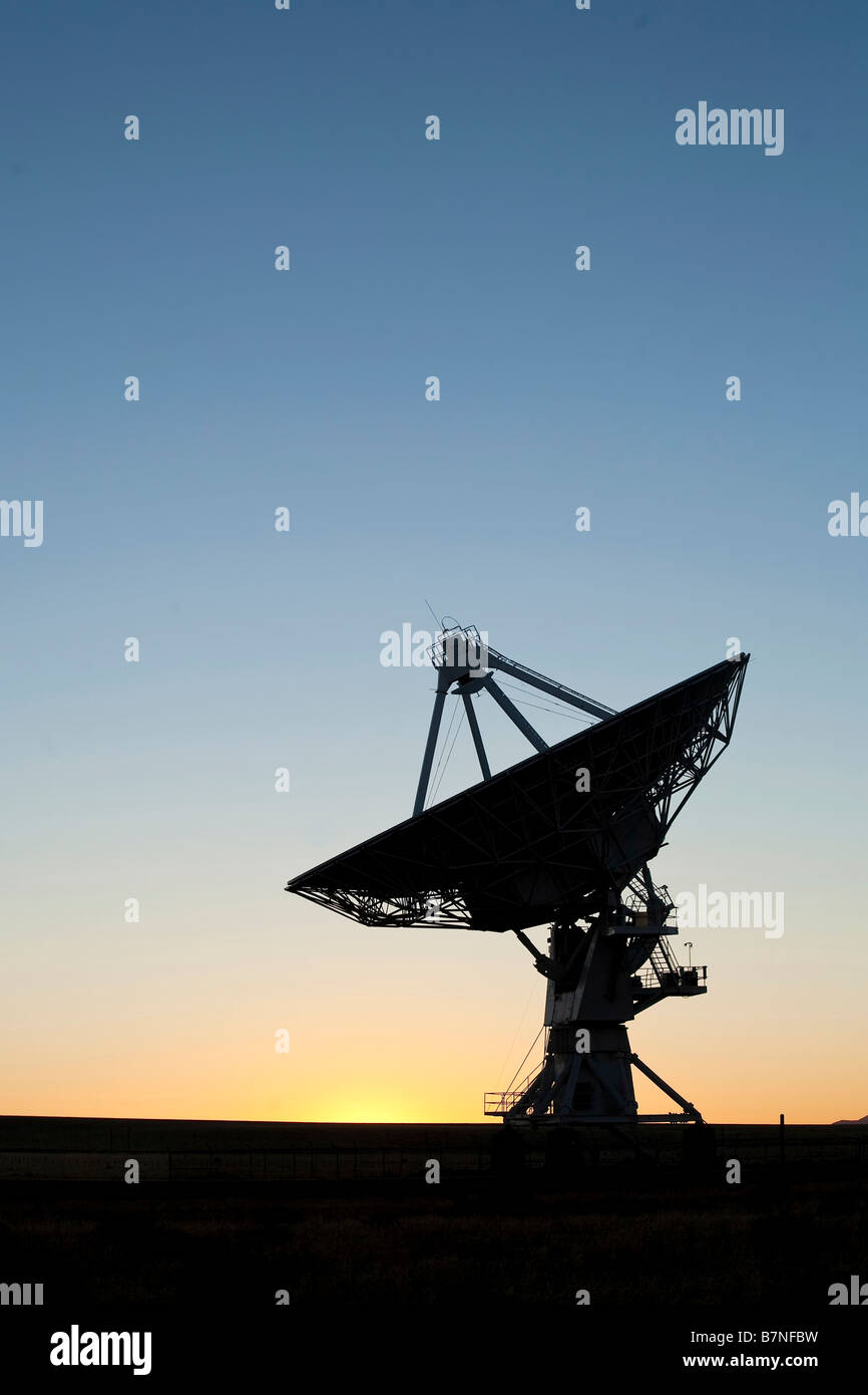 Radiotelescope at sunset Stock Photo