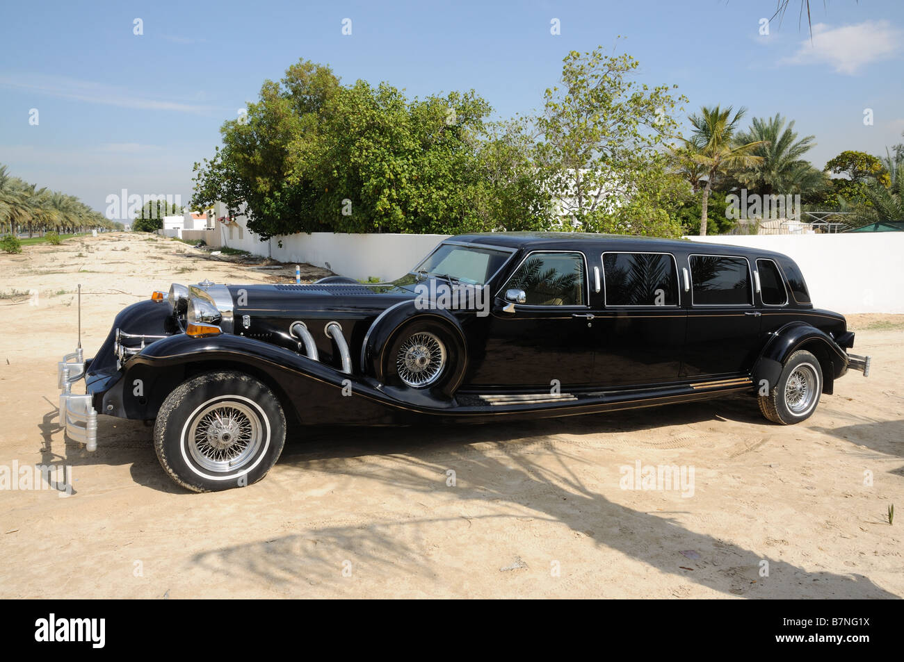 Black Retro Limousine Car Stock Photo Alamy