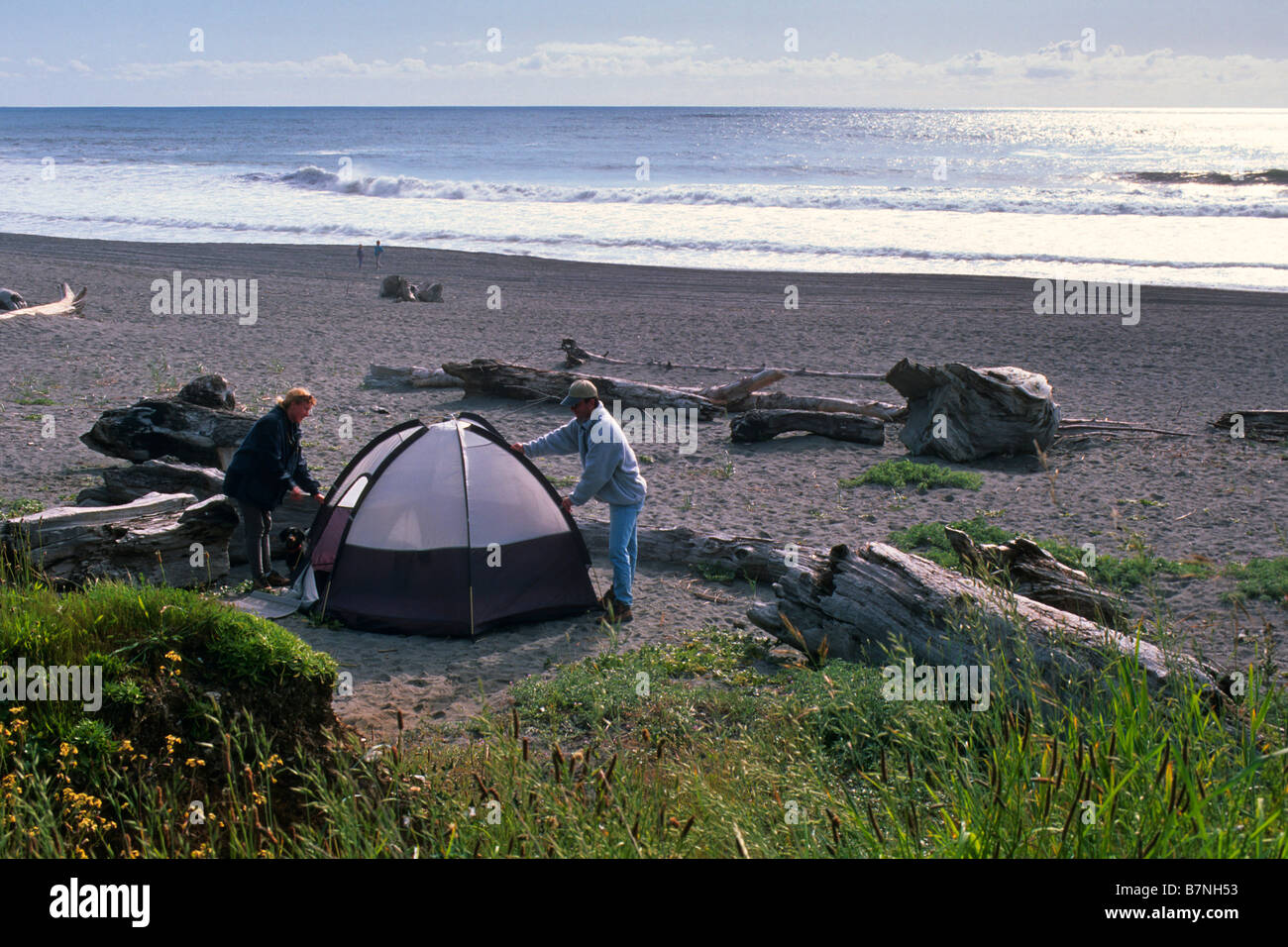 Camping On Beach At Redwood National Park Near Orick Humboldt County California Stock Photo Alamy