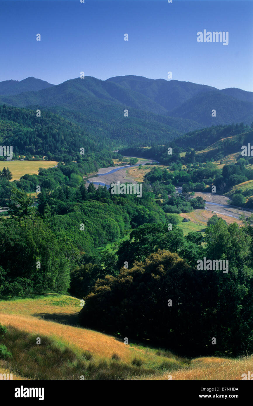 Looking toward the King Range and the Mattole River near Honeydew Humboldt County CALIFORNIA Stock Photo