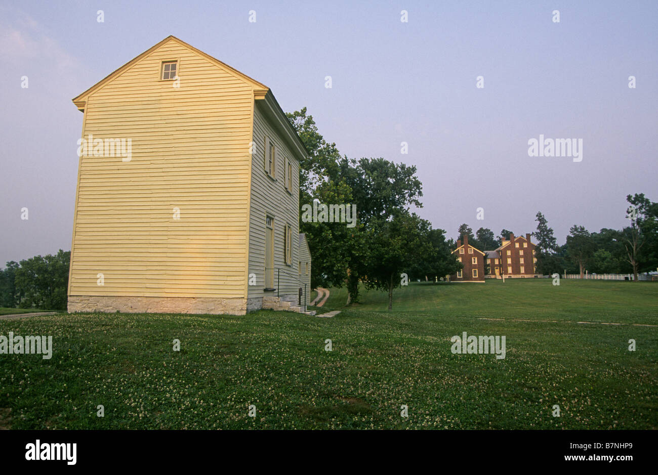 USA KENTUCKY An overview of the original buildings at the old Shaker