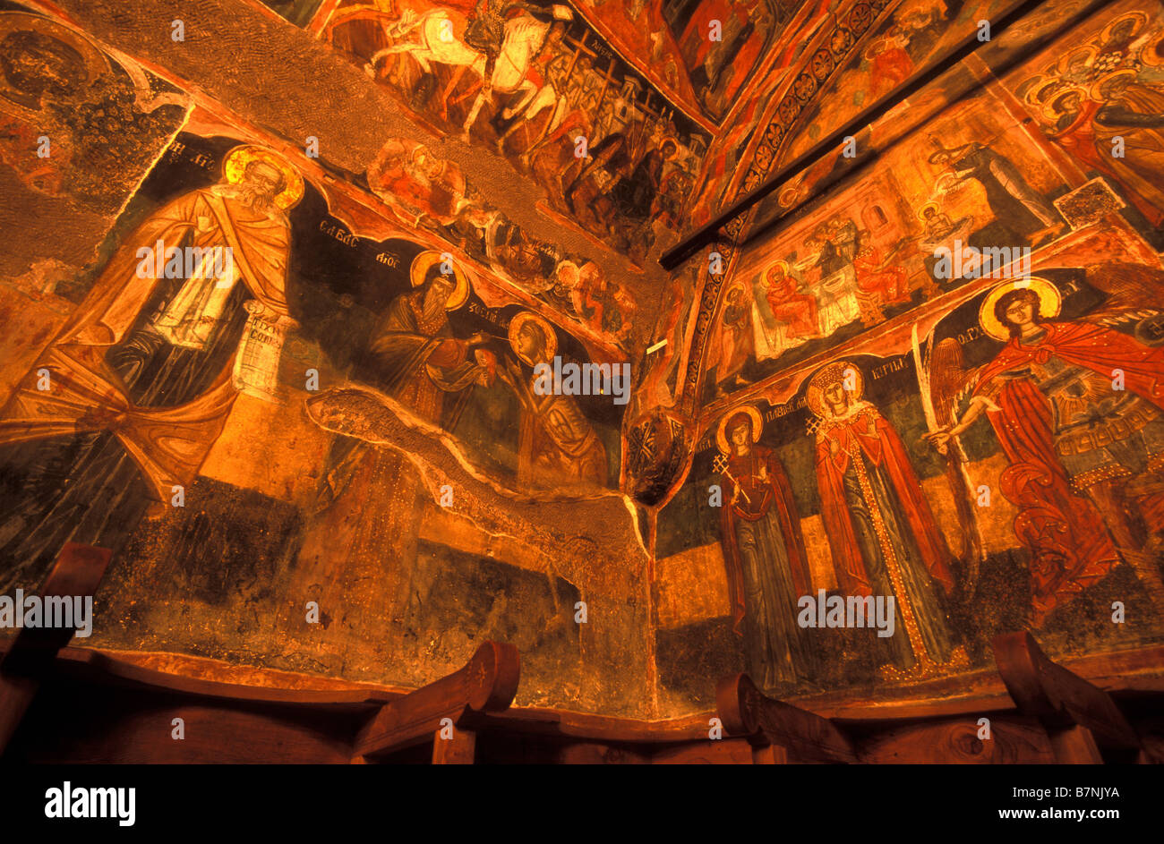 orthodox church of the nativity of christ frescoes arbanassi bulgaria Stock Photo