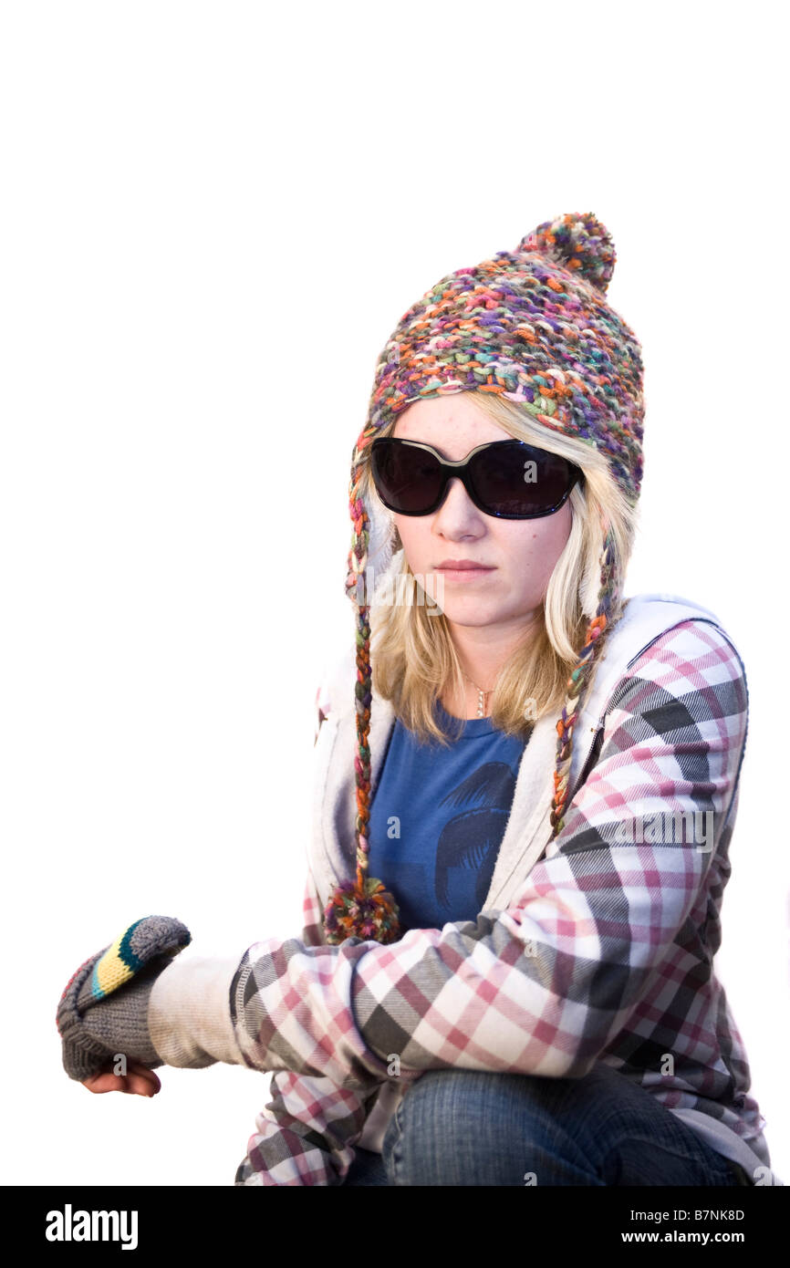 Young teen girl portrait isolated on white background Stock Photo - Alamy