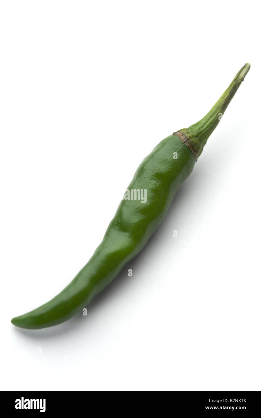 One small green chilli Stock Photo - Alamy