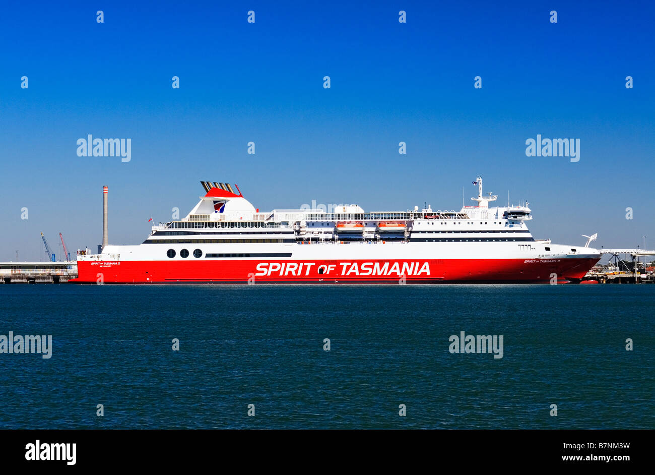 Transportation and Shipping / The Spirit of Tasmania berthed at Station Pier,in Melbourne Victoria Australia. Stock Photo