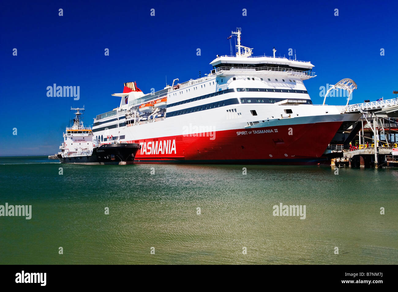 Transportation and Shipping / The Spirit of Tasmania berthed at Station Pier,in Melbourne Victoria Australia. Stock Photo
